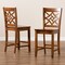 Baxton Studio Nicolette Modern and Contemporary Transitional Walnut Brown Finished Wood 2-Piece Counter Stool Set 176-11424-Zoro - alternate 3